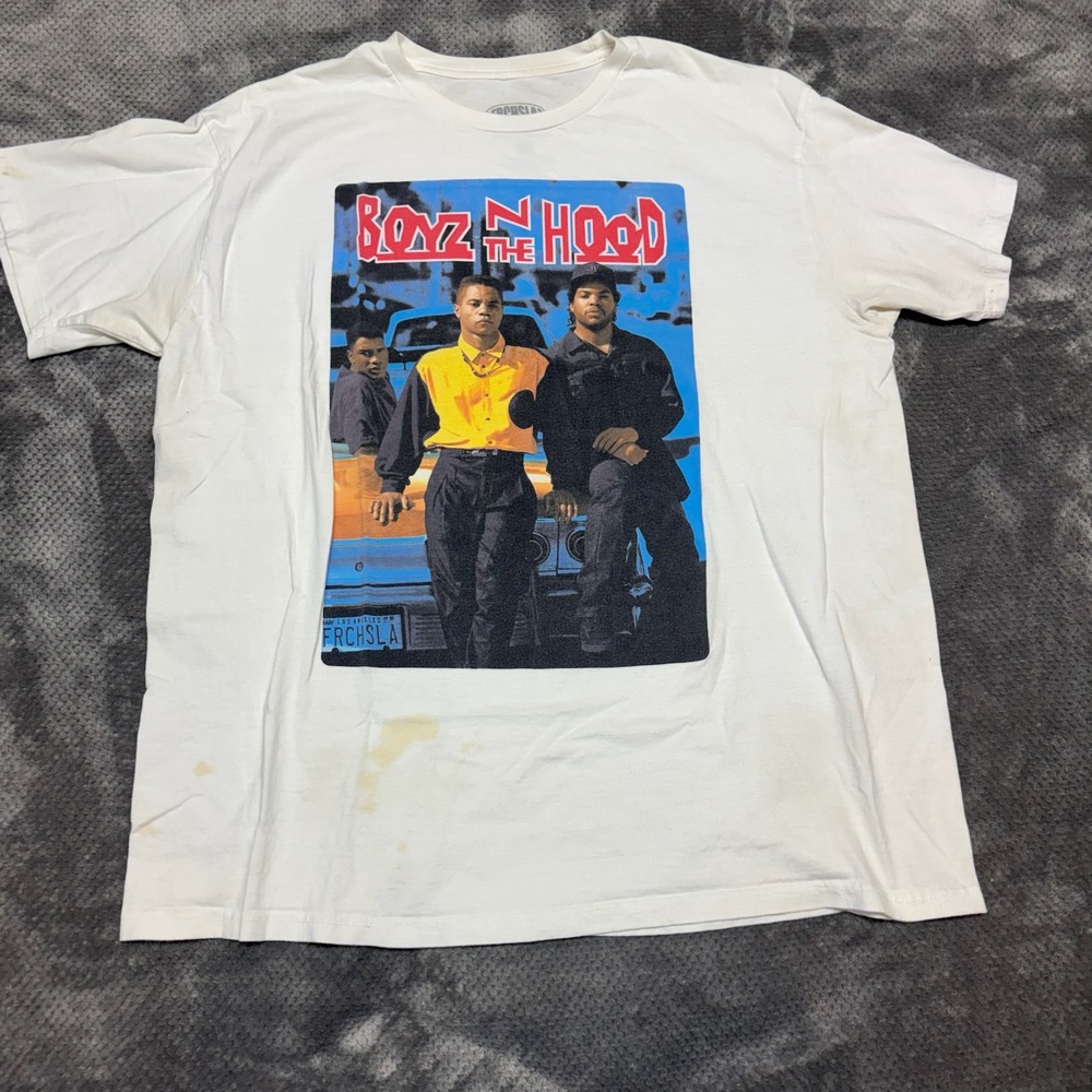 FRCHSLA Boyz N The Hood Graphic T-Shirt White Mens XL Movie Promo Tee